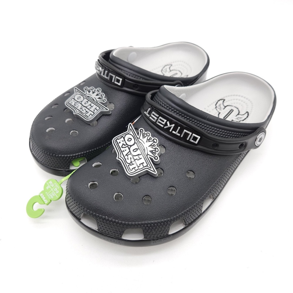 Crocs Mens 8 Womens 10 Black Outkast Classic Clog Hip Hop Rap Music Slip On Shoe